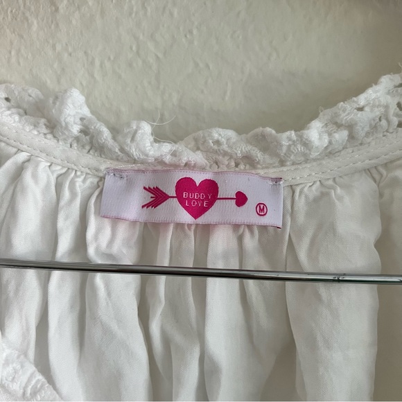 Shop Buddy Love Carla Ruffle White Eyelet Top Sz M - Picture 7 of 10